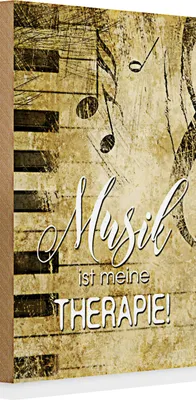 Produktbild von Holzschild Spruch Retro 20x30cm Musik ist meine Therapie