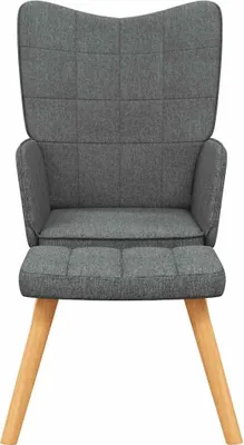 Produktbild von vidaXL Relaxsessel mit Hocker Dunkelgrau Stoff