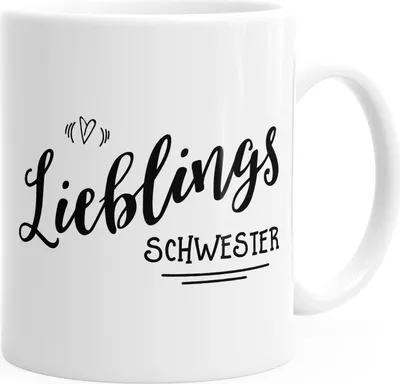 Produktbild von Geschenktasse Kaffeetasse Lieblingsschwester Geschenk Schwester Familie Geschwister Lieblingsmensch MoonWorks® Tasse einfarbig weiß unisize