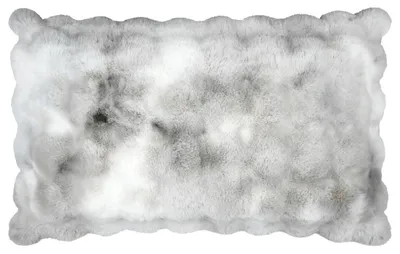 Produktbild von Kuschelkissen XL aus Plüschfell grau weiß 50x80cm