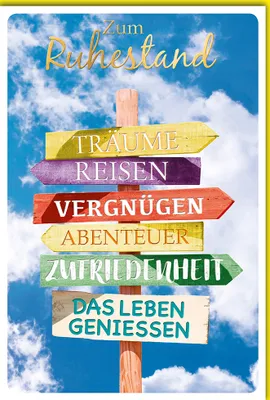 Produktbild von Ruhestand - Glückwunschkarte im Format 11,5 x 17 cm - Schilderbaum
