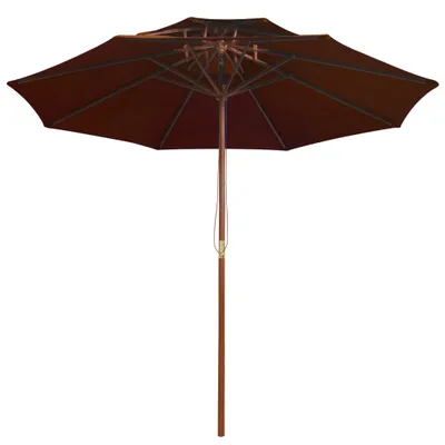 Immagine prodotto di vidaXL Ombrellone con doppio tettuccio e palo in legno terracotta 270 cm