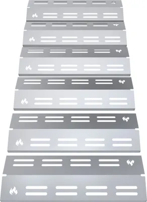 Produktbild von Gasgrill Edelstahl Brennerabdeckung passend für Enders Boston Pro 3 4 Boston 6, Farbe:6 Leisten Glänzend Flame