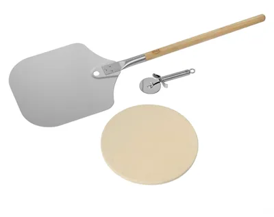 Produktbild von RÖSLE Barbecue Pizza Set, Sand, Rund, Edelstahl, Edelstahl, Holz, Edelstahl