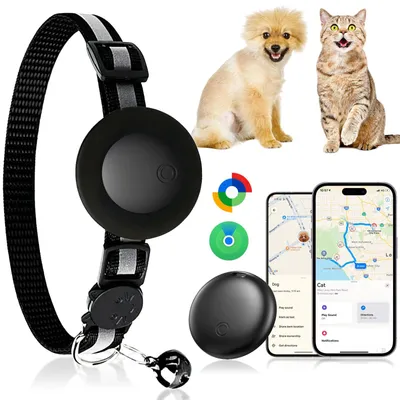 Katzentracker ohne Abo, Smart Tracker für iOS/Android, Schwarz