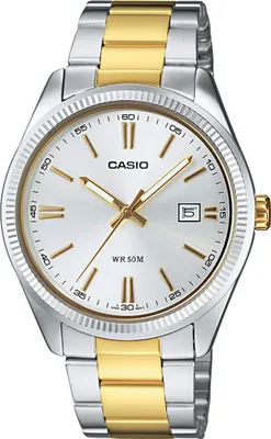 Immagine prodotto di Casio Collection Orologio Uomo MTP-1302PSG-7AVEF Analogico Quarzo Cinturino Acciaio Bicolore Silver Gold Datario 5ATM