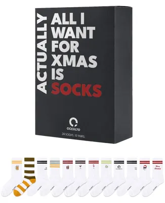Produktbild von Männer und Frauen Socken Adventskalender 12 Paar Weihnachtskalender 43-46 Schwarz