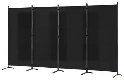 Zdjęcie produktu dla Parawan pokojowy Roomdivider - 4 panele - 324 x 180 cm - Czarny