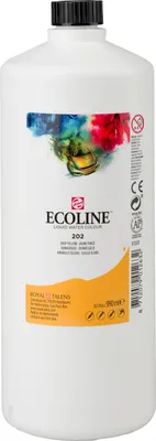 Image de Ecoline peinture à l'eau liquide bouteille 990 ml jaune foncé 202