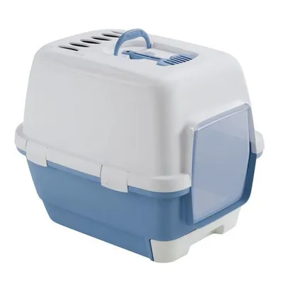Obrázek produktu pro STEFANPLAST Cathy Clever & Smart 58x45x48 cm modrá s bílou krytá toaleta se zásuvkou na podestýlku, 98714