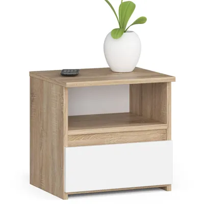 Produktbild von Akord Nachttisch Mit Schublade Sonoma-Eiche Modernes Design 40X35X40 Cm