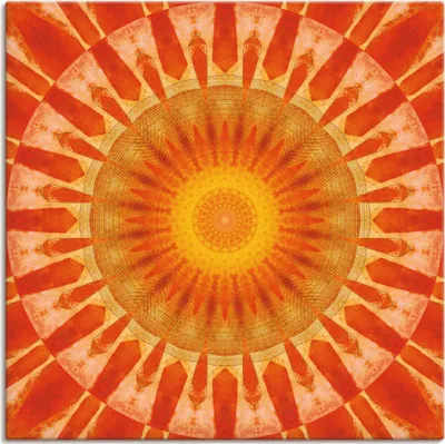 Produktbild von ARTland Leinwandbild Mandala Sonnenuntergang Größe: 40x40 cm