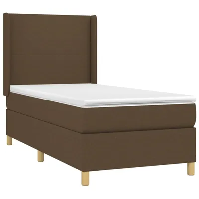 Produktbild von Boxspringbett mit Matratze Dunkelbraun 90x200 cm Stoff