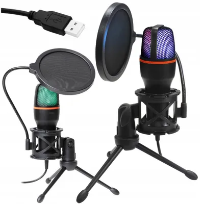 Produktbild von Gaming-Mikrofon Blow USB mit Dreibeinstativ und Popfilter für Streaming