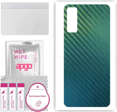 Produktbild von apgo Rückseite Schutzfolie, Skin, kompatibel mit Huawei Enjoy 20 Pro, Hinten Displayschutzfolie aus Vinylfolie, kratzfest, einfache Montage - Kohlenstoff-Chamäleon CAKA1