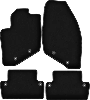 Image de Tapis de sol velours sur-mesure pour Volvo S60 I (2000-2009, liftback) noir, jeu 4 pièces, fixations