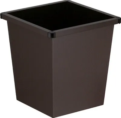 Produktbild von Viereckiger Papierkorb aus Metall mit Stoßecken aus Kunststoff | 27 Liter, HxBxT 36,1x34,2x34,3 | Schwarz