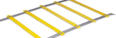 Zdjęcie produktu dla Drabinka koordynacyjna Dunlop 4 metry - Akcesoria treningowe do piłki nożnej - W zestawie kołki i torba do przechowywania - Żółty