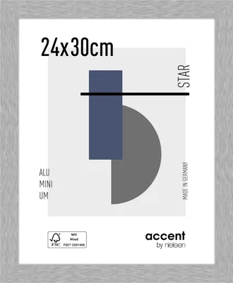 Produktbild von accent by nielsen Aluminium Bilderrahmen Star, 24x30 cm, Struktur Silber Matt