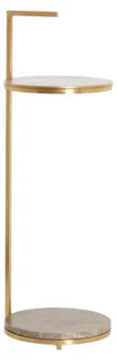 Immagine prodotto di Tavolino Light & Living LEDA in pietra travertino marrone bronzo – Ø26x76 cm
