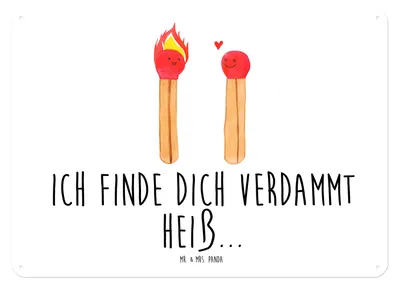 Produktbild von Mr. & Mrs. Panda tafel Streichhölzer DIN A4 - Weiß - Geschenk, Schild, Metallbild, Türschild, Retro Blechschild, Liebesbeweis, Freundin, Wandbild, Liebesgeschenk