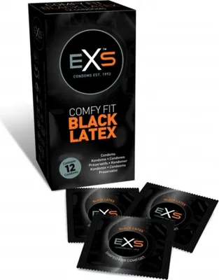 Zdjęcie produktu dla EXS czarne prezerwatywy lateksowe 12 szt.