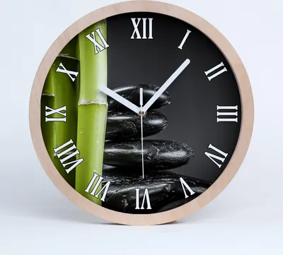 Produktbild von Holzuhr 25fi cm wanduhr - weiße Spitzen - Bambus