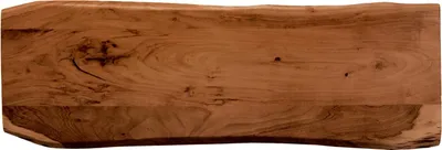 Produktbild von Holzplatte 120x40 cm Emilio, Tischplatte aus Akazienholz massiv + nussbaumfarben, Baumkanten-Platte für Heimwerker, geeignet für Arbeitsplatten, Tische & Fensterbretter