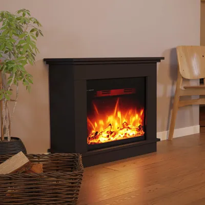 Produktbild von Glow Fire Elektrokamin 'Atlas ' | LED Standkamin in schwarz mit Heizung (1500 W) | HxBxT: 70x86x30cm