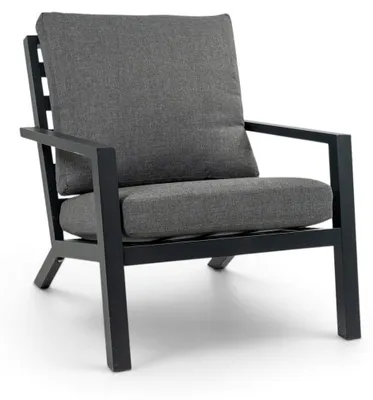 Produktbild von Lounge-Sessel Bezano | Mattschwarz / Grau | Aluminium | 2er Set