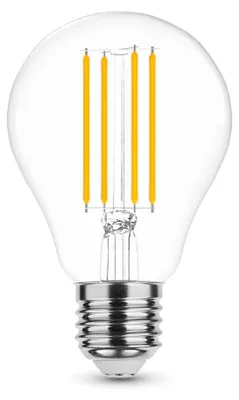 Immagine prodotto di Lampadina LED a filamento E27 A60, 8 Watt, bianco caldo (2700 K), 950 lumen, vetro trasparente