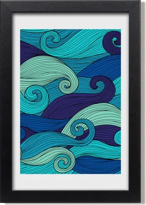 Produktbild von Bild 20x30 MDF-Rahmen, Wandkunst Abstrakte Wellen
