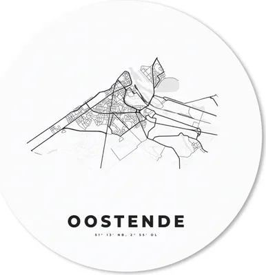 Produktbild von MuchoWow® Mauspad Mousepad Belgien - Ostende - Stadtplan - Karte - Schwarz und weiß - Karte 30x30 cm - Mousepads - Maus Mat - Pad - Mausunterlage - Tischunterlage - Schreibtischmatten