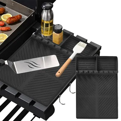 Grill-Seitenablage-Matte, Silikon, 40,5×29,5 cm, hitzebeständig