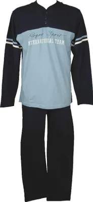 Immagine prodotto di Pigiama uomo cotone manica lunga pantalone lungo collo serafino RAGNO articolo N66021, 4 - QUARTA, Cotone 100%