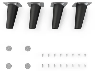 Produktbild von 4x sossai Holzfüße Schwarzmatt - schräge Ausführung 10cm Buche