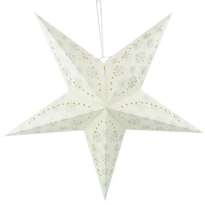 Produktbild von LED Weihnachtsstern, Papier , weiß, 60 cm, X-MAS