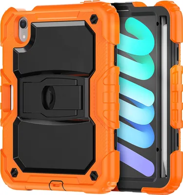 Obrázok produktu pre Puzdro pre iPad Mini 6 8,3" so stojanom a ramenným popruhom oranžové