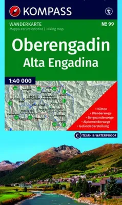 Immagine prodotto di KOMPASS Wanderkarte 99 Oberengadin / Alta Engadina 1:40.000