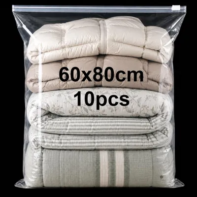 10er-Pack Aufbewahrungsbeutel 60x80 cm, transparent, wiederverwendbar