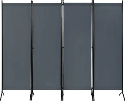 Produktbild von WOLTU Paravent 4-teilig 224x181 cm, Raumteiler klappbar, Sichtschutzwand, Dunkelgrau