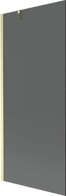 Produktbild von Mexen Next Badewannenabtrennung 1-flügelig 80 x 150 cm, Graphit, gebürstetes Gold - 895-080-000-00-40-55
