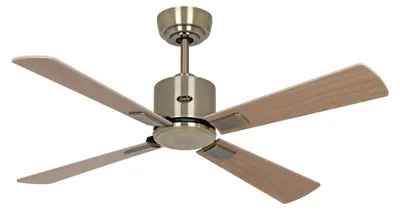 Produktbild von Gleichstrom Deckenventilator mit Fernbedienung Neo III WiFi 103 cm Messing antik Flügel Ahorn / Buche