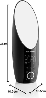 Obrázek produktu pro Rádiobudík s budícím světlem a LED lampičkou, černý