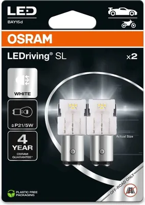 Packaging for OSRAM LEDriving SL LED bulbs.