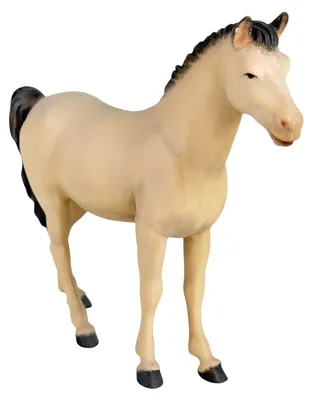 Holzpferd 7 cm handbemalt Krippenfigur weiß