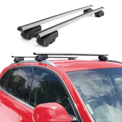 Imagen del producto de Portaequipajes para techo, compatible con VW Passat Alltrack (2015-2023), con certificación ABE, de aluminio, color gris