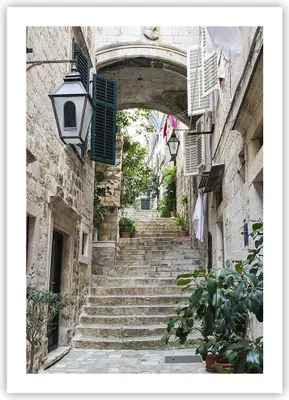 Produktbild von Poster - Poster ohne Rahmen - Kroatien Treppe Dubrovnik - 50x70 cm - Wand Bild - Wanddeko - Wandbilder - Kunstposter - Wandposter - Bilder - Kunstdruck - Wanddekoration - Wandbild - P2XPA50x70-5150