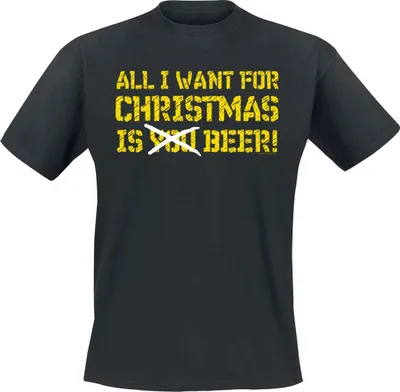 Produktbild von Alkohol & Party T-Shirt Herren All I Want For Christmas Is Beer schwarz XXL