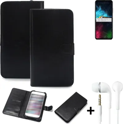 Produktbild von K-S-Trade Wallet Case Handyhülle kompatibel mit Ulefone Note 12 Schutzhülle Flip cover Flipstyle Tasche Hülle Flipcover Slim Bumper schwarz + in